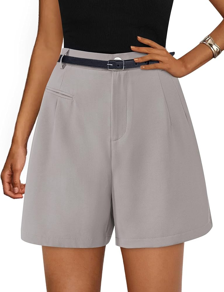 PRETTYGARDEN Shorts for Women Dressy 2026 Summer Elastic High Waisted Wide Leg Business Casual Wo... | Amazon (US)