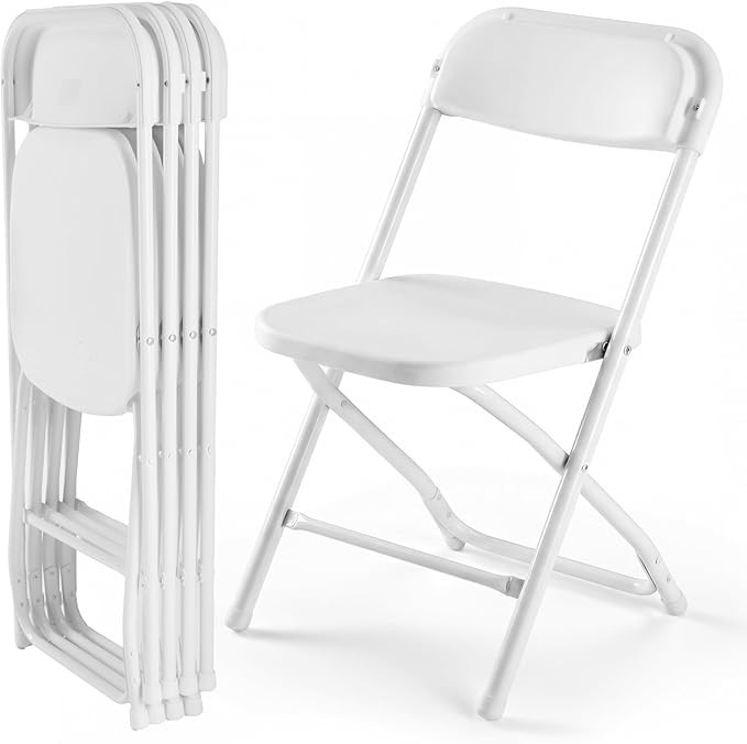 Amazon.com: DUMOS Folding Chairs Sets of 10, 330lbs Plastic Stackable Portable Patio Dining Sets,... | Amazon (US)