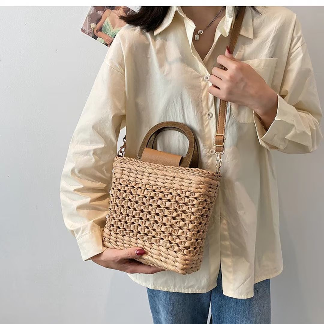 Straw summer bag,women Shoulder straw bag,Woven Handmade Boho straw bag,spring beach straw Bags | Etsy (UK)