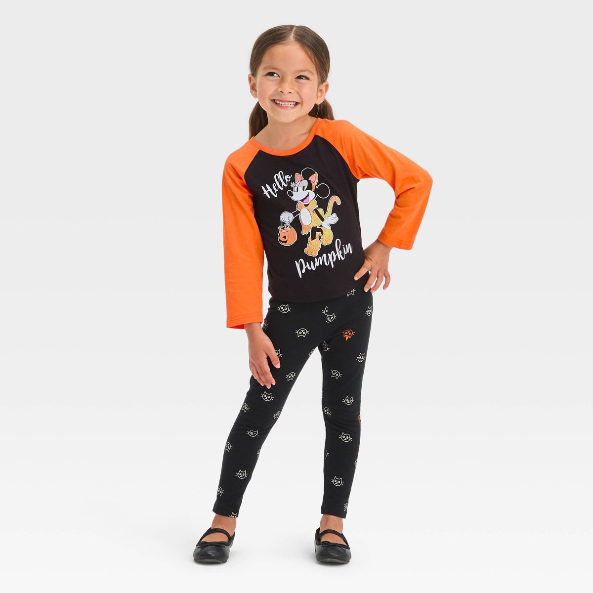 Toddler Girls' Disney Minnie Mouse Halloween Long Sleeve T-Shirt - Black | Target
