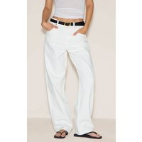 White High Waist Boyfriend Jeans | PrettyLittleThing UK