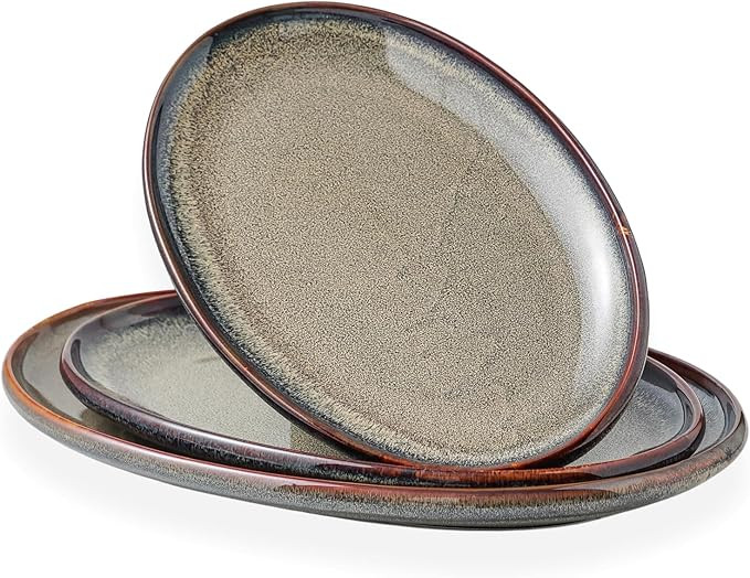 Ceramic Large Serving Platters- Set of 3 Oval Platters for Entertaining. Modern Kitchen Dishes fo... | Amazon (US)