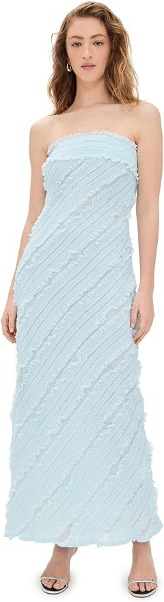 endless rose Women's Strapless Ruffled Maxi Dress | Amazon (US)