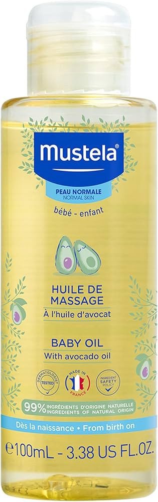 Mustela Baby Oil - Moisturizing Oil for Massage - with Natural Avocado, Pomegranate & Sunflower O... | Amazon (US)