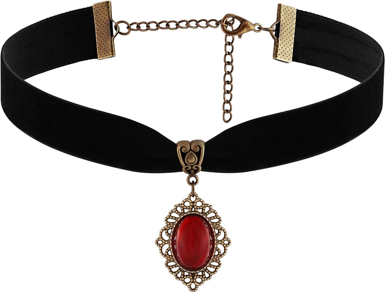 Sacina Red Velvet Victorian Choker, Black Choker, Gothic Goth Necklace, Vintage Necklace, Christm... | Amazon (US)