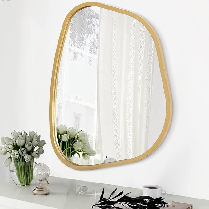 Irregular Asymmetrical Mirror Wall Mounted, Unique Vanity Mirror, Shaped Dressing Mirror Decorati... | Amazon (US)