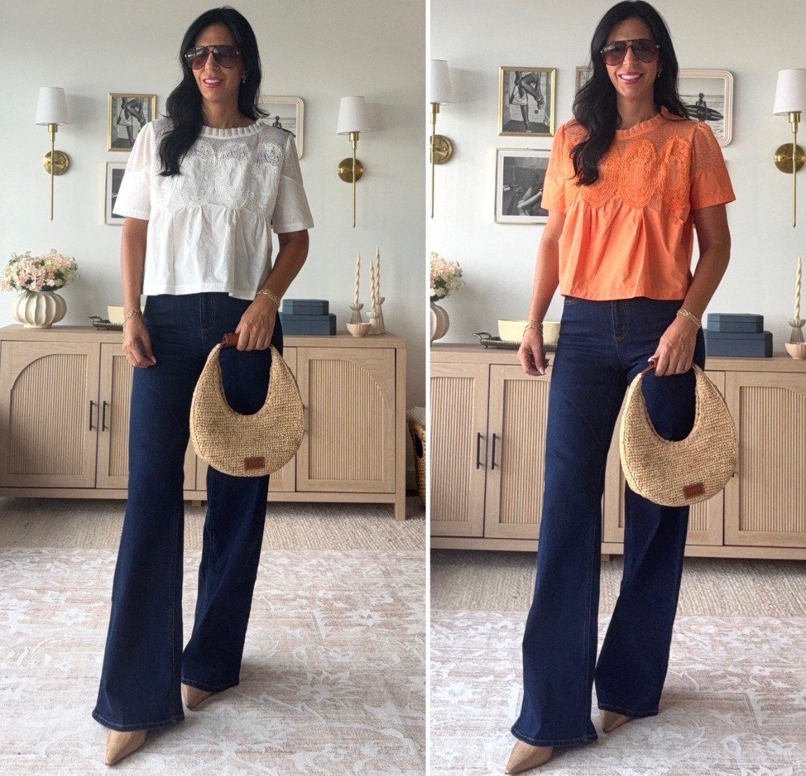 Target denim that feels designer - 6 long 
Anthro look for less - small 
$32 versus $108 

#LTKOver40 #LTKU #LTKFindsUnder50