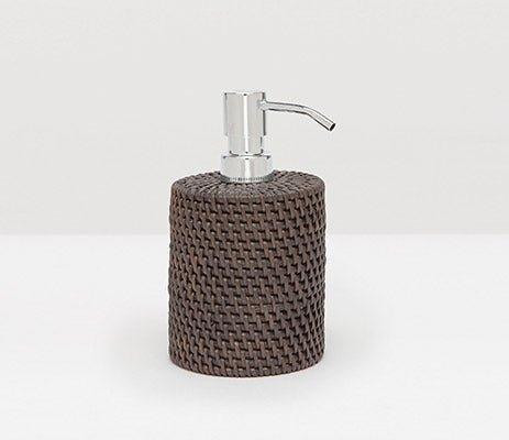 Pigeon & Poodle Dalton Woven Rattan Soap Pump in Coffee | The Well Appointed House, LLC