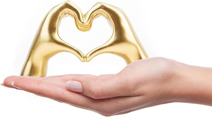 Small Heart Hands Sculpture Decor for Living Room Bedroom Bookshelf Coffe Table and Office Displa... | Amazon (US)