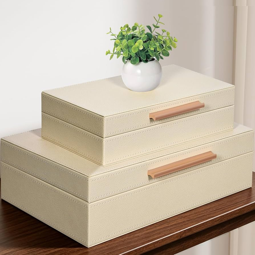 Decorative Box, Decorative Boxes with Lids 2-Set, Memory Box for Keepsakes | Amazon (US)