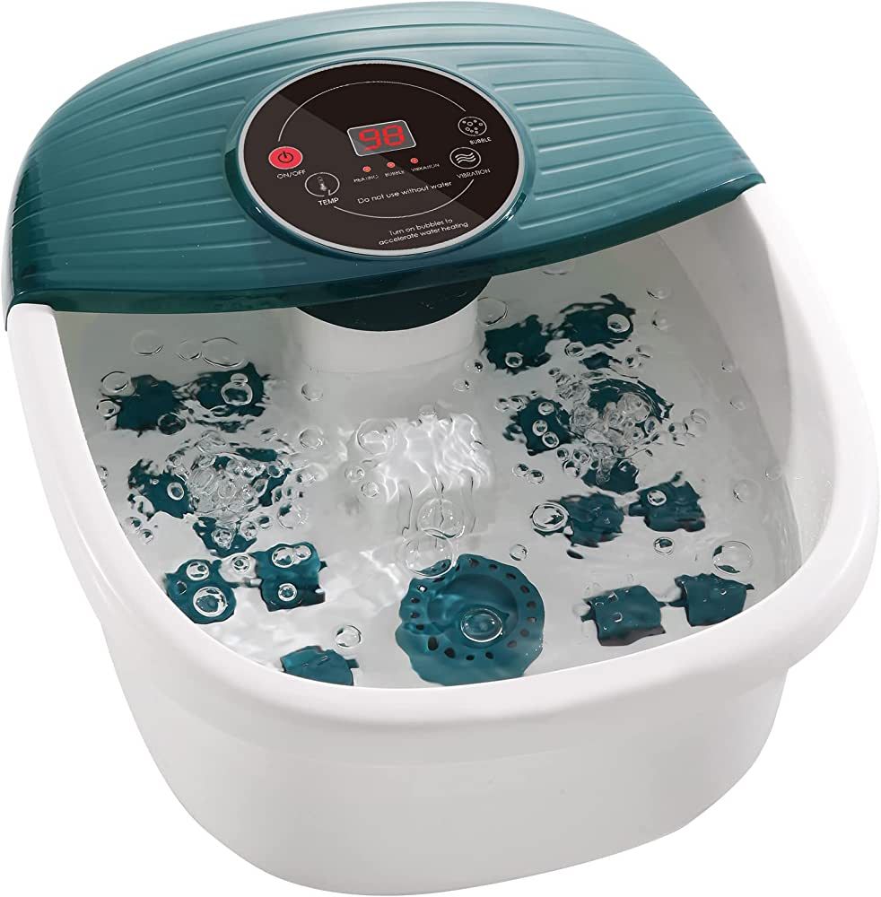 CURECURE Foot Spa Bath Massager with Heat, Bubble and Vibration, 95-118℉ Adjustable Temperature... | Amazon (US)