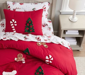 Candlewick Holiday Comforter &amp; Shams | Pottery Barn Kids