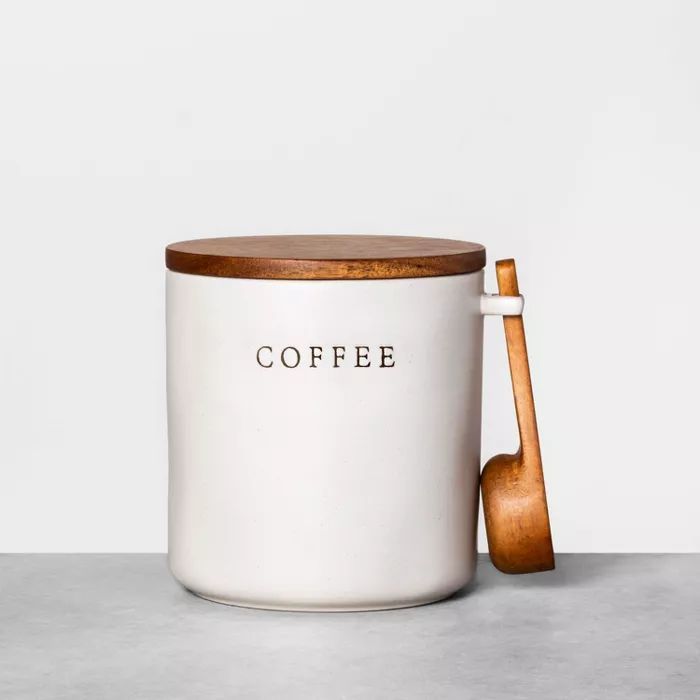 Stoneware Coffee Canister with Wood Lid & Scoop - Hearth & Hand™ with Magnolia | Target