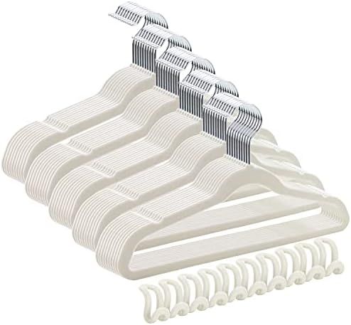 HOUSE DAY Ivory Velvet Hangers 60 Pack, Premium Clothes Hangers Non-Slip Felt Hangers, Sturdy Ivo... | Amazon (US)