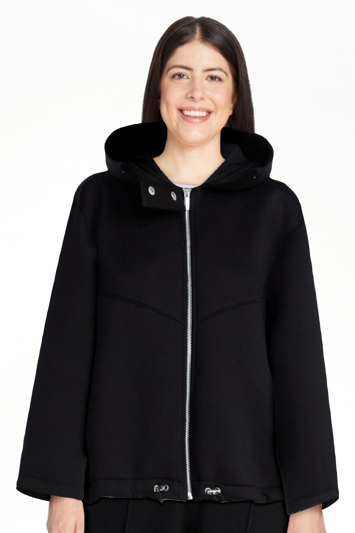 Scoop Women's and Women's Plus Neoprene Fleece Oversized Jacket with Hood, Sizes XS-4X | Walmart (US)