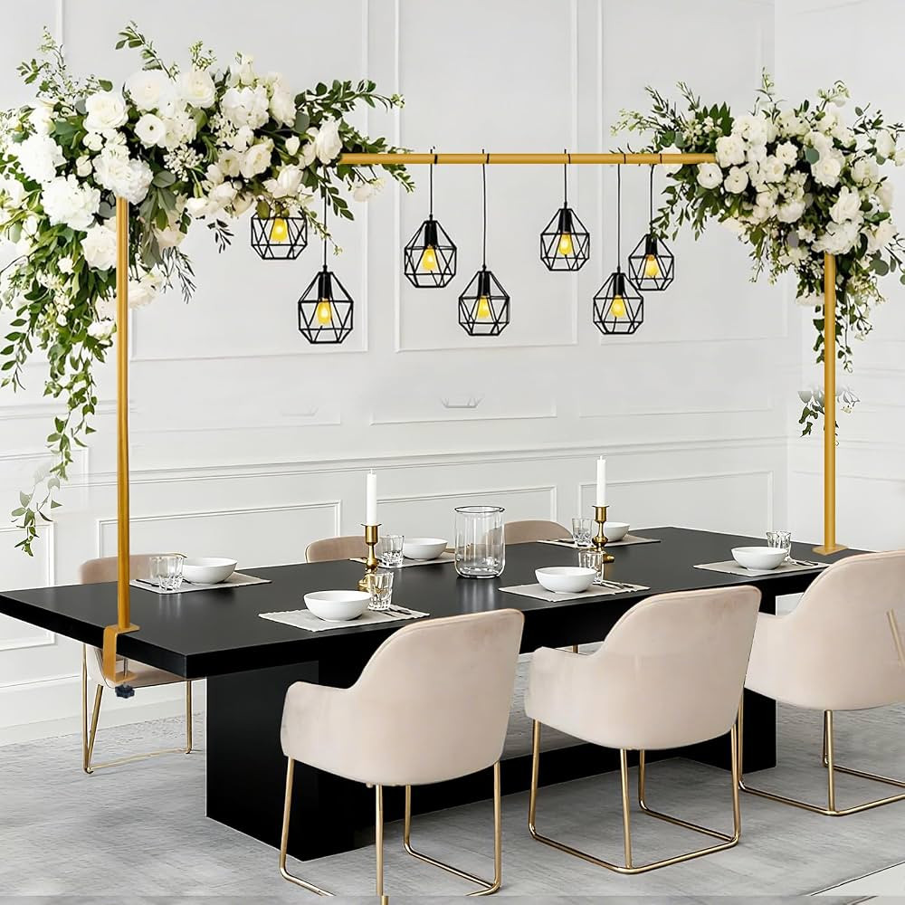 Over The Table Rod Stand with Clamps Adjustable 47"-98" Length 30"-43" Height Gold Table Arch Sta... | Amazon (US)