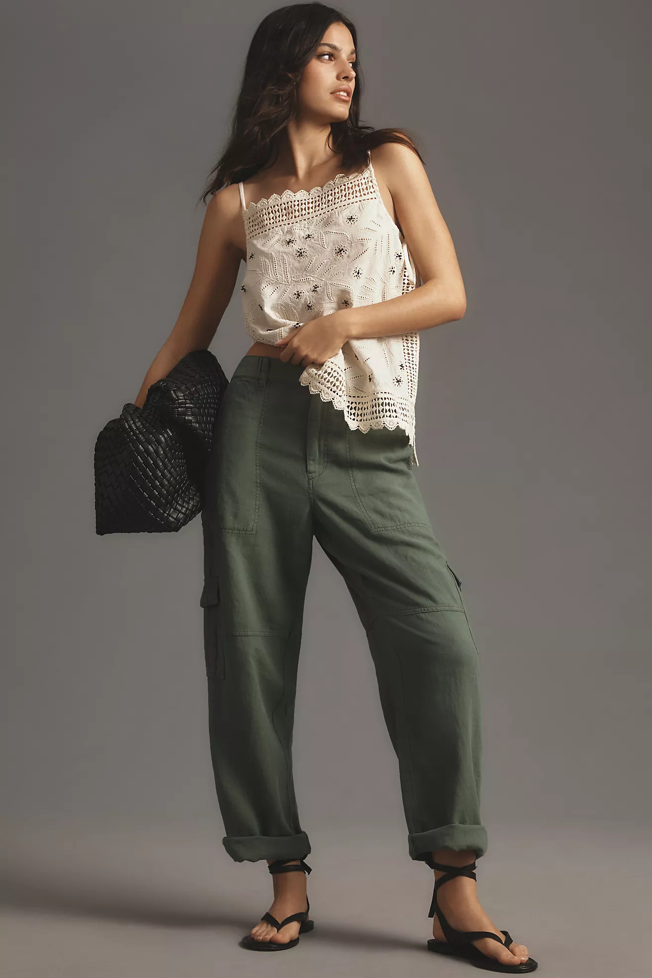 Pilcro Slim Linen Beach Cargo Pants | Anthropologie (US)