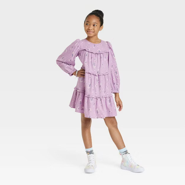 Girls' Long Sleeve Woven Dress - Cat & Jack™ | Target