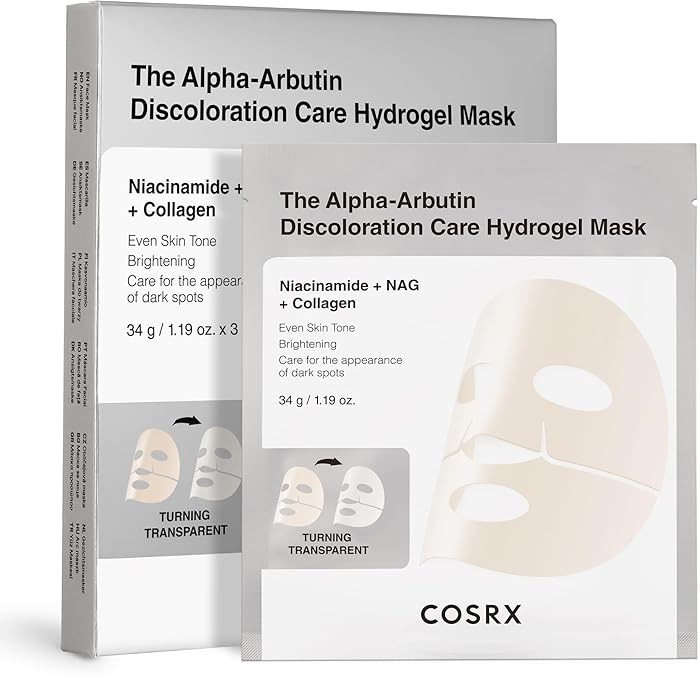 COSRX The Alpha-Arbutin Discoloration Care Hydrogel Face Masks Skincare 3 EA, Collagen Face Mask,... | Amazon (US)