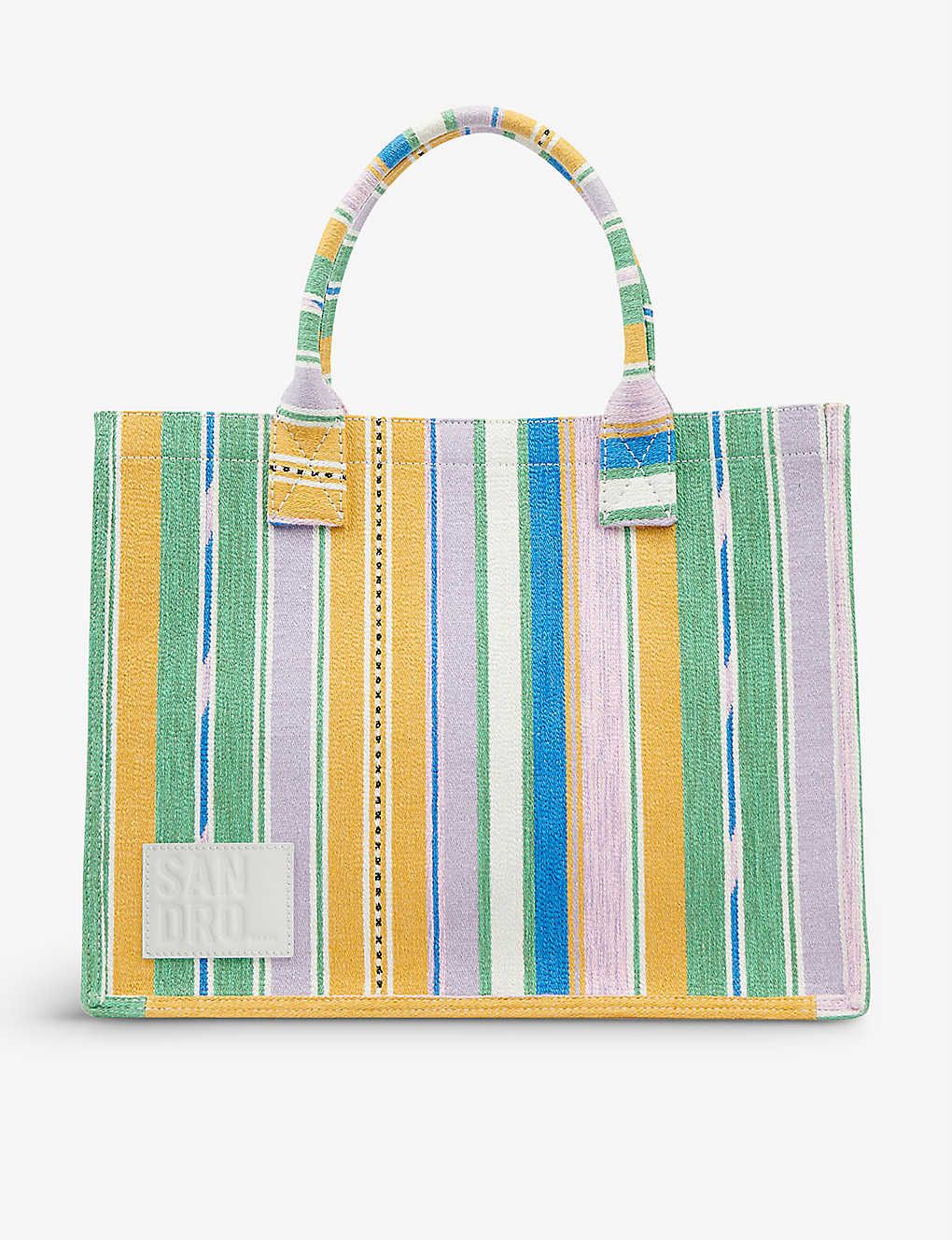 Kasbah stripe-print cotton-blend tote bag | Selfridges