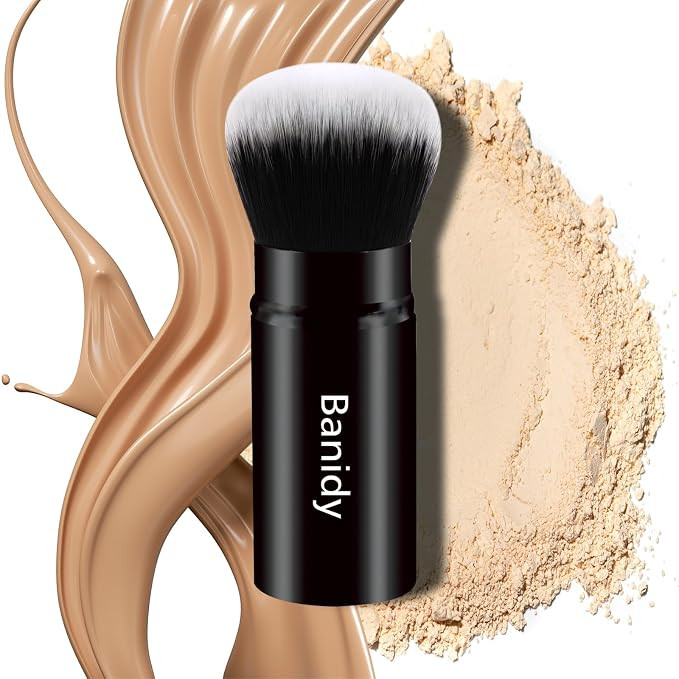Makeup Brush Kabuki Face Brushes Retractable Travel Blush Brush Portable Flawless for Foundation,... | Amazon (US)