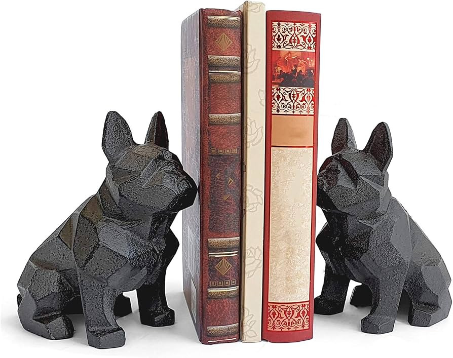 Ambipolar Dog Decor Bookends, Geometric Bookends to Hold Books Heavy Duty for Office Desk, Vintag... | Amazon (US)