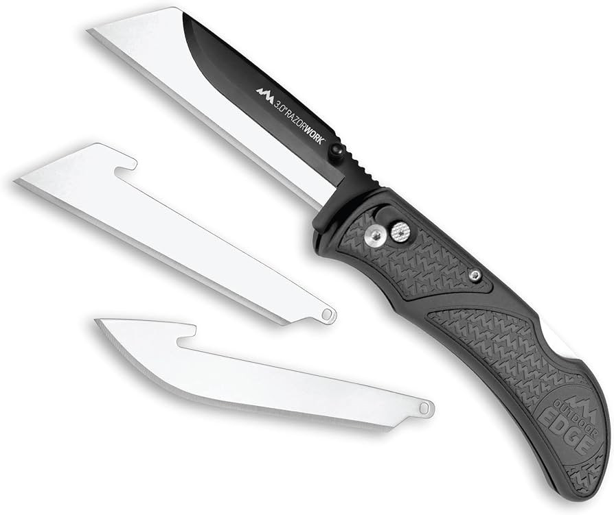 OUTDOOR EDGE 3.0" RAZOR-WORK - RazorSafe Replaceable Blade Folding Utility Knife with Pocket Clip... | Amazon (US)