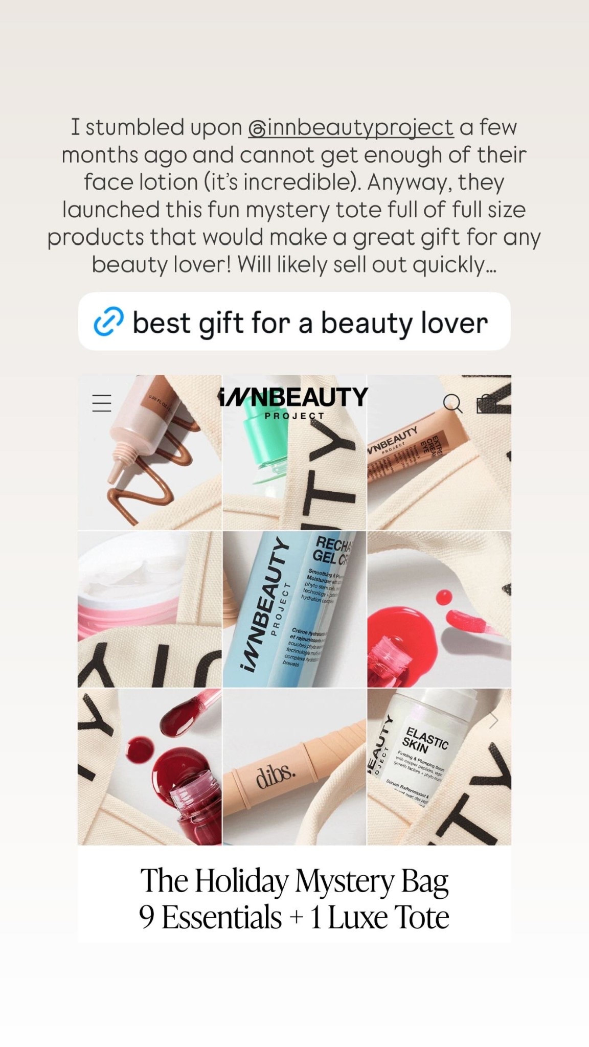 Such a fab gift for a beauty lover!! This mystery tote is packed with product and discounted like crazy. I’ve loved everything that I’ve tried from this brand! 

#LTKHoliday #LTKGiftGuide #LTKBeauty