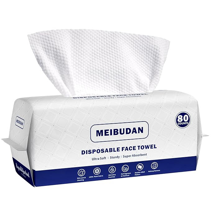 Disposable-Face Towel Biodegradable Larger Dry-Wipes Towelette - 7.88in×9.48in Lint-Free Daily F... | Amazon (US)