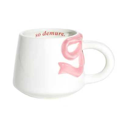 Garven 13.5oz Debossed Bow Mug Pink | Target