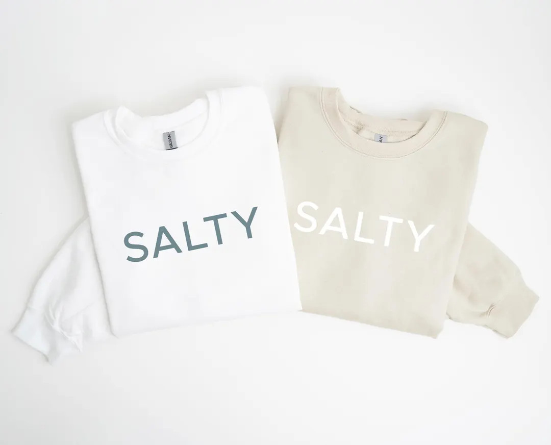 Salty Crewneck Sweatshirt Nautical Beachy Salty Crewneck Sweatshirt, Ocean Lover Coastal Seaside ... | Etsy (US)