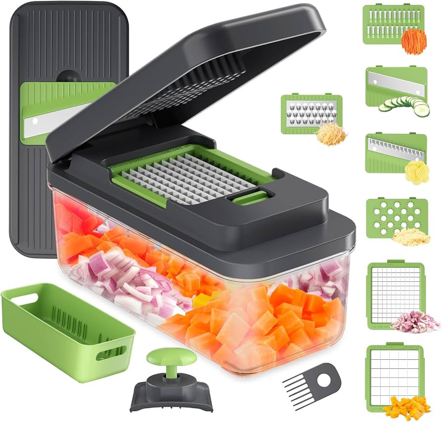 Ibergrif Veggie Chopper, 7 Blades Vegetable Chopper with Container, Onion Potato Food Fruit Slice... | Amazon (US)