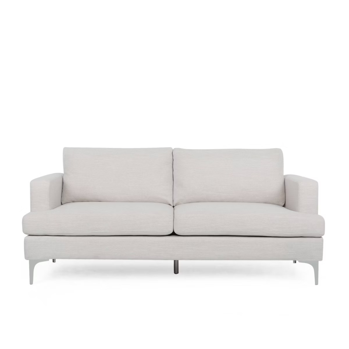 Dallin Contemporary Fabric 3 Seater Sofa Beige/Silver - Christopher Knight Home | Target