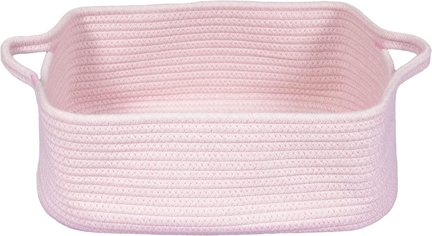 Woven Cotton Rope Storage Basket with Handles for Organizing Shelves Closet Small Cat Dog Pet Toy... | Amazon (US)