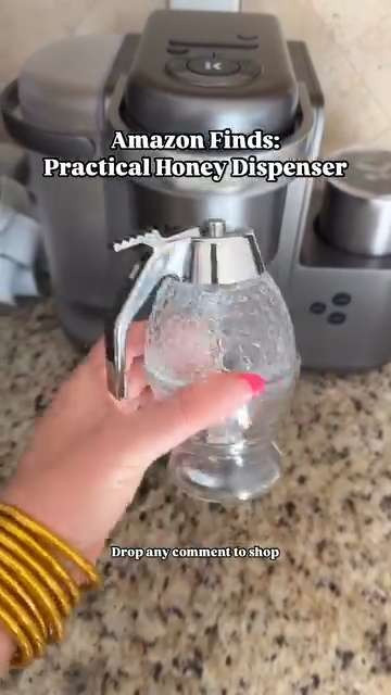 Practical honey dispenser.

Amazon / Amazon finds / Life hack / Honey dispenser 

 #LTKHome #LTKFindsUnder50 #LTKFindsUnder100