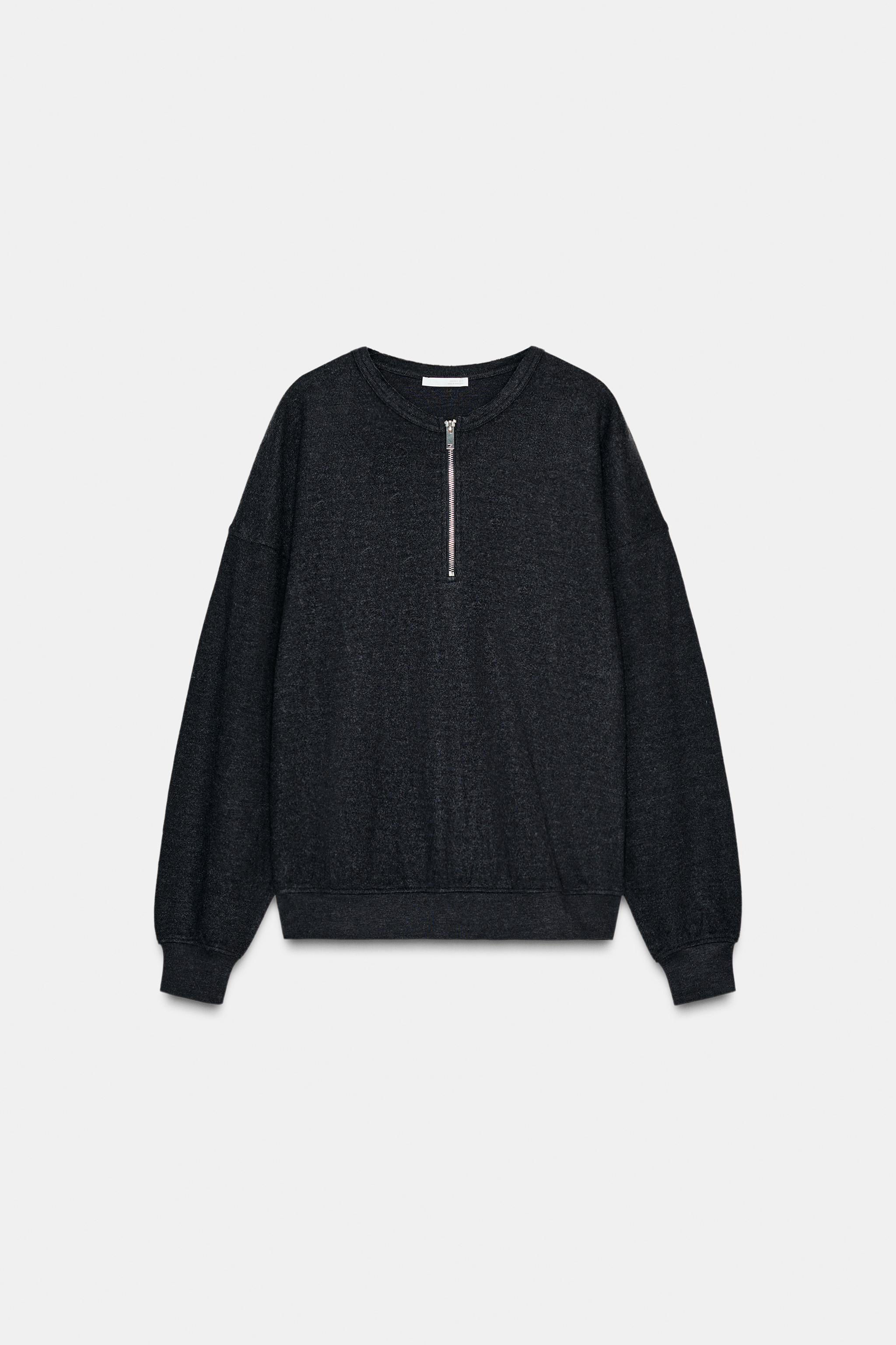 SOFT RIBBED ZIPPER SWEATSHIRT | Zara US