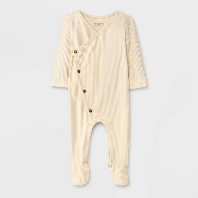 Grayson Collective Baby Pointelle Long Sleeve Bodysuit - Cream | Target