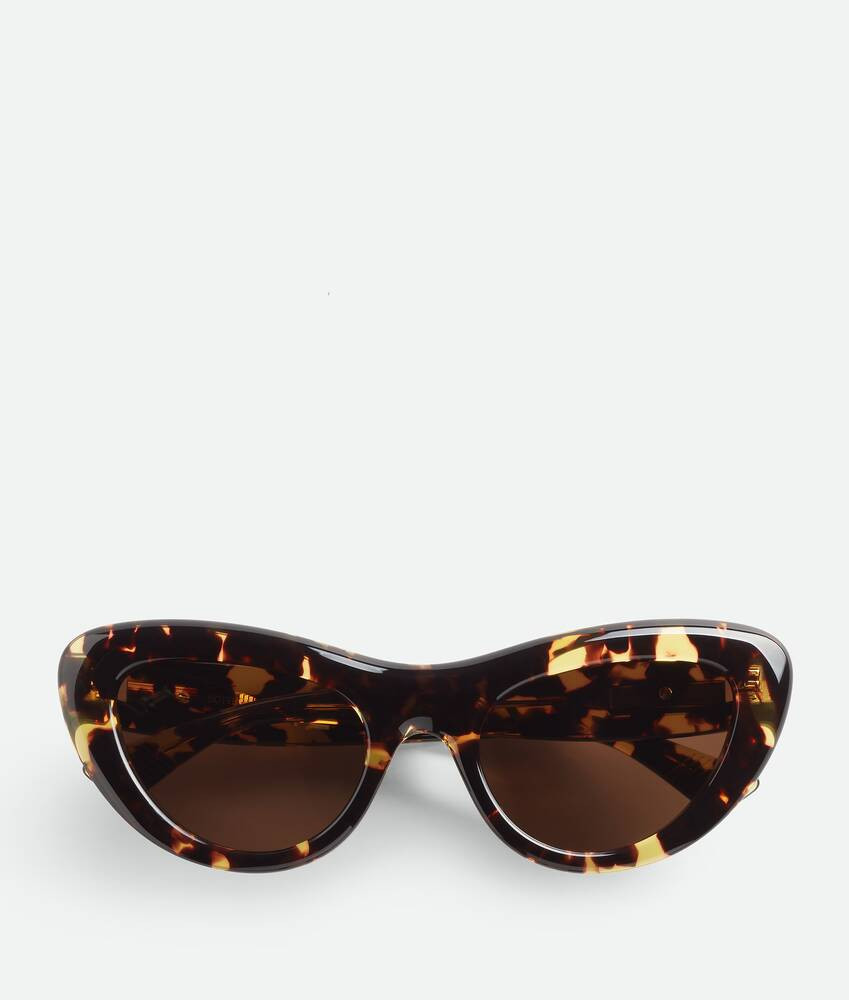 Bottega Veneta® Women's Bombe Cat Eye Sunglasses in Havana/brown. Shop online now. | Bottega Veneta