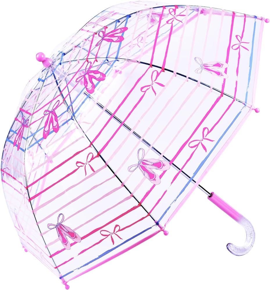 Laura Ashley Kids Clear Umbrella with Hook Handle, Transparent Dome Shape Canopy - Toddler Umbrel... | Amazon (US)
