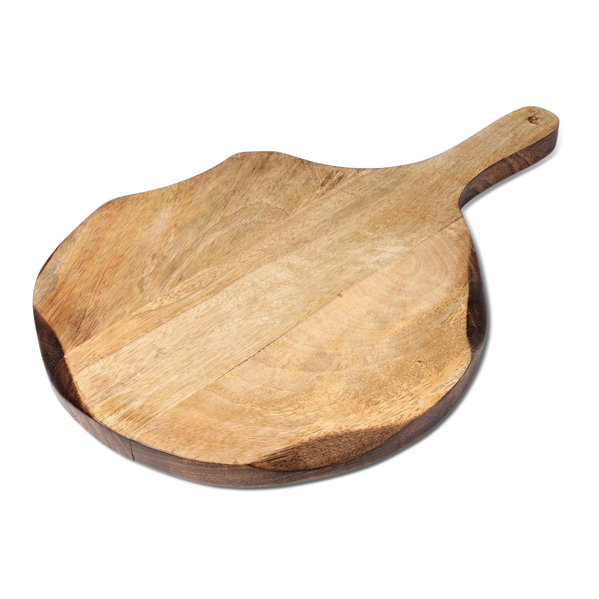 GoCraft Round Wooden Cutting Board | Mango Wood Pizza Peel | Chopping, Prep, Serve Board | Charcu... | Amazon (US)