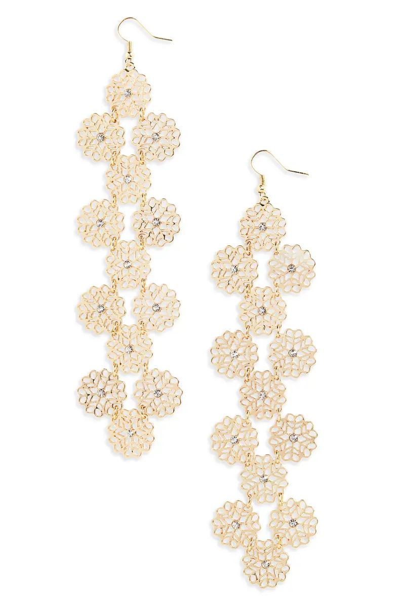 Natasha Filigree Crystal Drop Earrings | Nordstrom