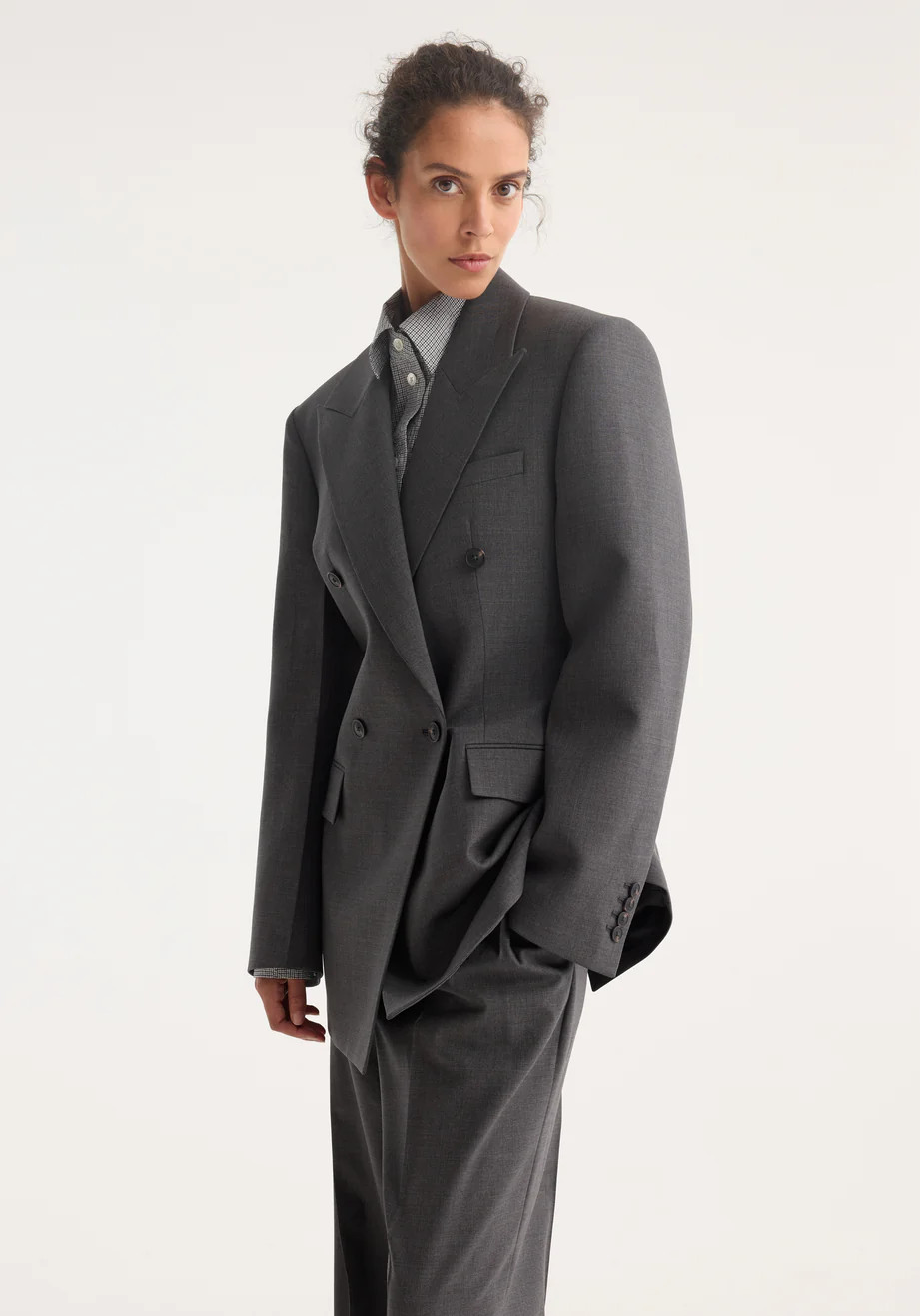 hourglass blazer | dark grey melange | Rohe