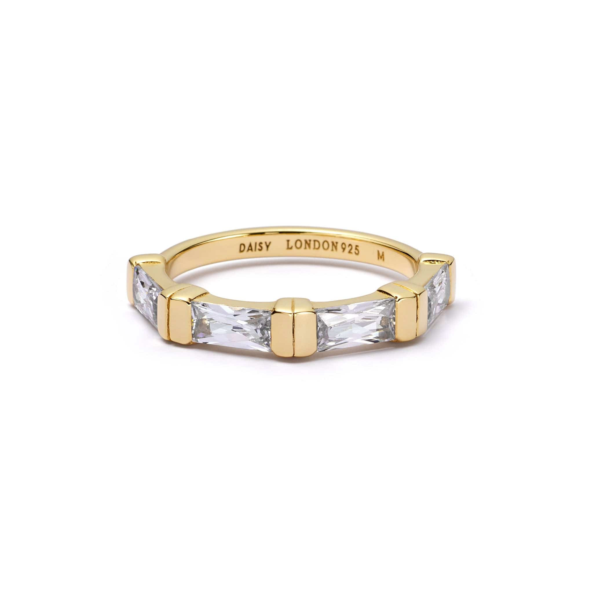 Polly Crystal Stacking Ring 18ct Gold Plate | Daisy London Jewellery