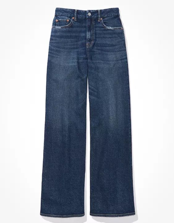 AE Curvy Super High-Waisted Baggy Wide-Leg Jean | American Eagle Outfitters (US & CA)