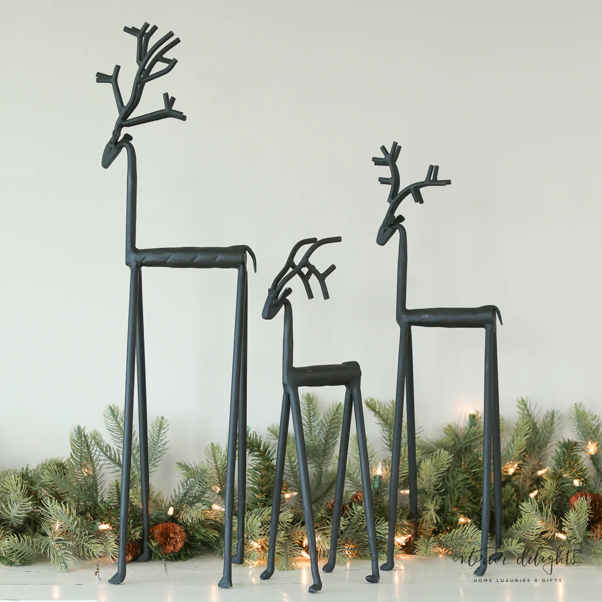 Black Iron Deer- Set of 3 | Interior Delights