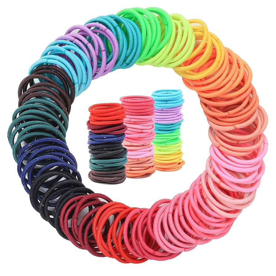 200PCS Elastic Hair Ties, No Crease Hair Small Ponytail Holders for Kids Girls Baby Toddler, Mult... | Amazon (US)