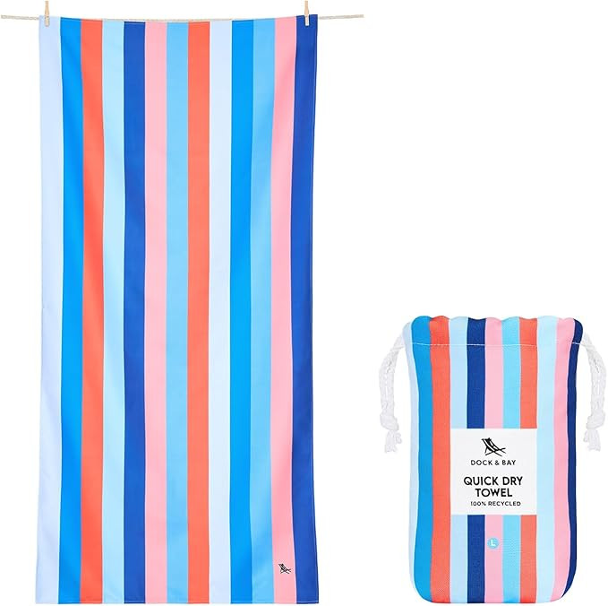 Amazon.com : Dock & Bay Beach Towel - Quick Dry, Sand Free - Compact, Lightweight - 100% Recycled... | Amazon (US)