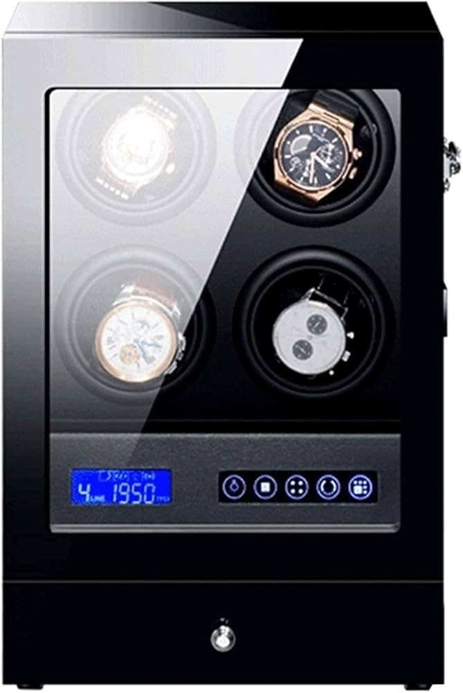 Watch Winder for 4 Automatic Watches with LED Backlight Storage Drawer LCD Touch Screen Display L... | Amazon (US)