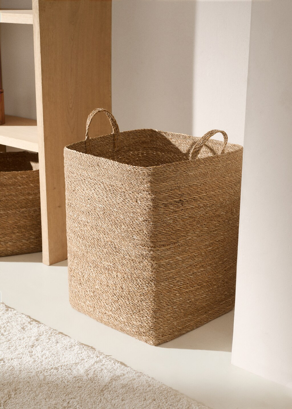 Natural fibre rectangular basket 35x49cm | MANGO (NL)