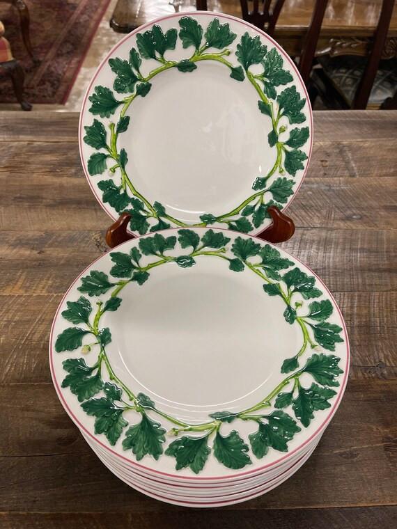 Vintage Cherubini Italian Ceramic Dinner Plates, Set of 12 Plates, Green Ivy Decoration | Etsy (US)